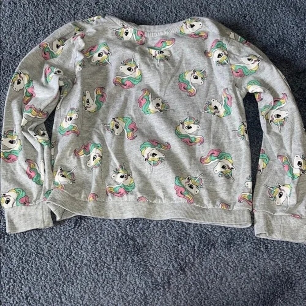 H&M Kids Unicorn Sweatshirt - Gray with Multicolor Accents